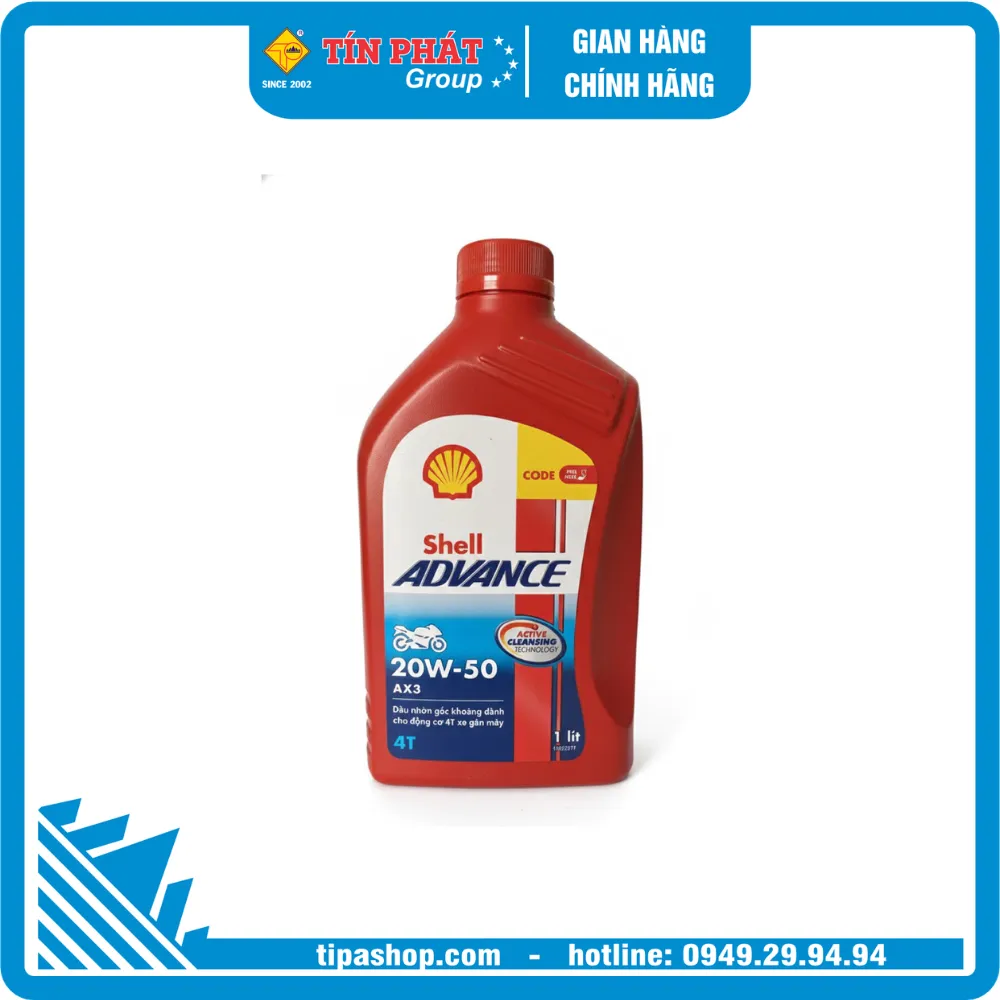 Nhớt Shell 4T AX3 20W50 (1L) 